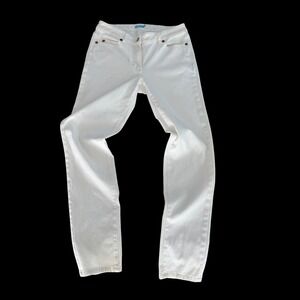 J.McLaughlin Women White Straight Leg Cotton Blend Denim Jeans Sz 2